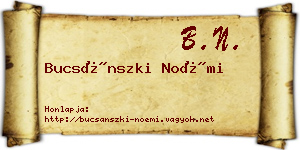 Bucsánszki Noémi névjegykártya