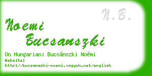 noemi bucsanszki business card